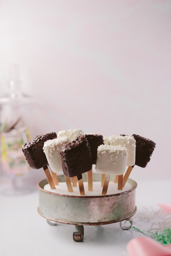 Chocolate covered marshmallows